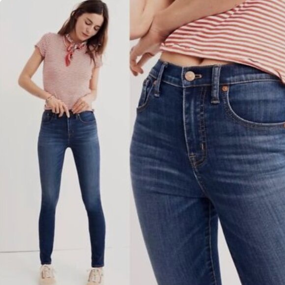 Madewell Denim - Madewell 10” High Rise Skinny Jeans Dark Wash Size 27
